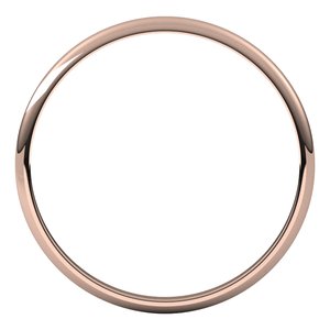 18K Yellow Or White Or Rose Gold Ultra-Lightweight Half Round Band
