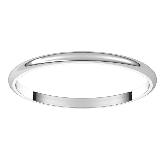 18K Yellow Or White Or Rose Gold Ultra-Lightweight Standard Fit Half Round Band