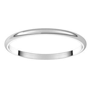 18K Yellow Or White Or Rose Gold Ultra-Lightweight Half Round Band