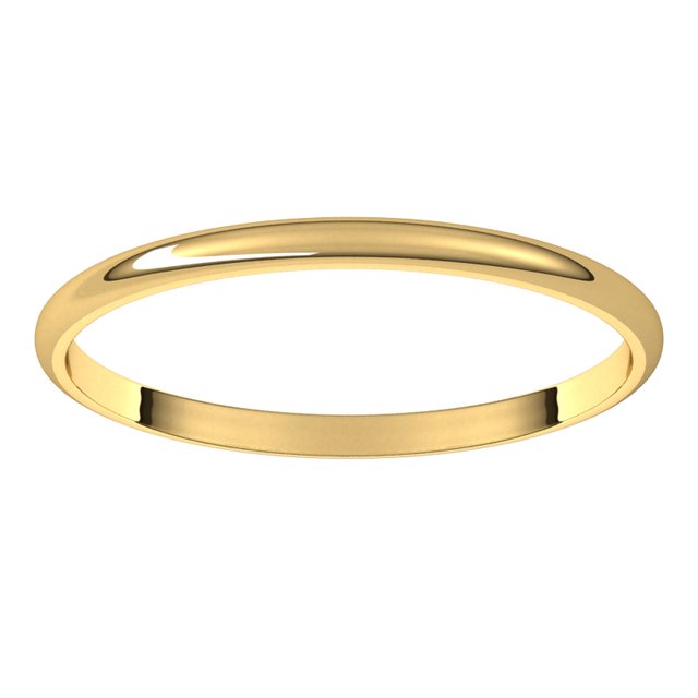 10K Yellow Or White Or Rose Gold Ultra-Lightweight Standard Fit Half Round Band