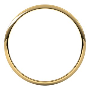 18K Yellow Or White Or Rose Gold Ultra-Lightweight Half Round Band