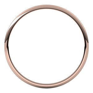 18K Yellow Or White Or Rose Gold Ultra-Lightweight Half Round Band