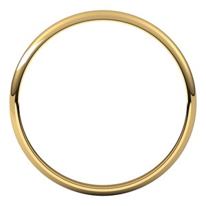 18K Yellow Or White Or Rose Gold Ultra-Lightweight Half Round Band
