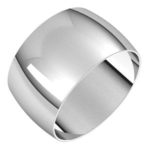 18K Yellow Or White Or Rose Gold Ultra-Lightweight Half Round Band