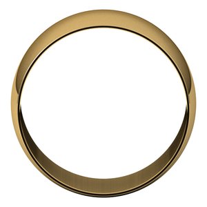 18K Yellow Or White Or Rose Gold Ultra-Lightweight Half Round Band