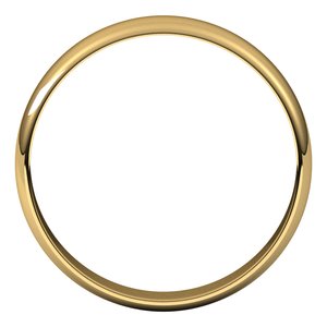 18K Yellow Or White Or Rose Gold Ultra-Lightweight Half Round Band