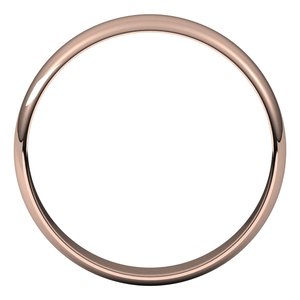 18K Yellow Or White Or Rose Gold Ultra-Lightweight Half Round Band