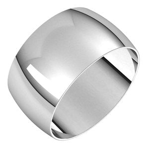 18K Yellow Or White Or Rose Gold Ultra-Lightweight Half Round Band