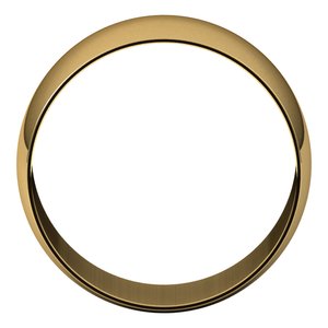 18K Yellow Or White Or Rose Gold Ultra-Lightweight Half Round Band
