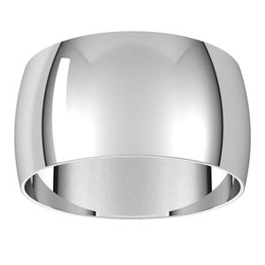 18K Yellow Or White Or Rose Gold Ultra-Lightweight Half Round Band