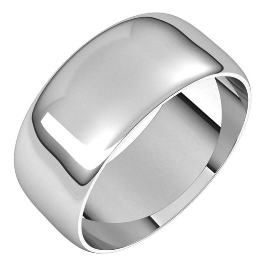 Sterling Silver Or Platinum Ultra-Lightweight Standard Fit Half Round Band