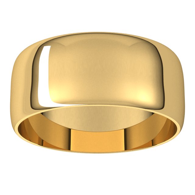 10K Yellow Or White Or Rose Gold Ultra-Lightweight Standard Fit Half Round Band