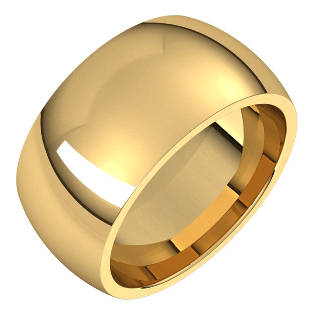 18K Yellow Or White Or Rose Gold Standard Weight Comfort Fit Half Round Band