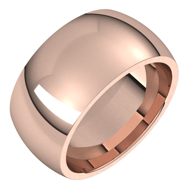 10K Yellow Or White Or Rose Gold Standard Weight Comfort Fit Half Round Band