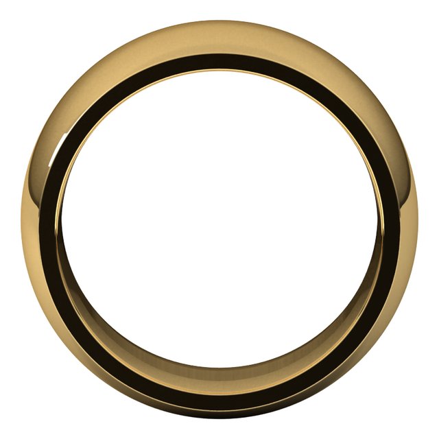 18K Yellow Or White Or Rose Gold Standard Weight Comfort Fit Half Round Band