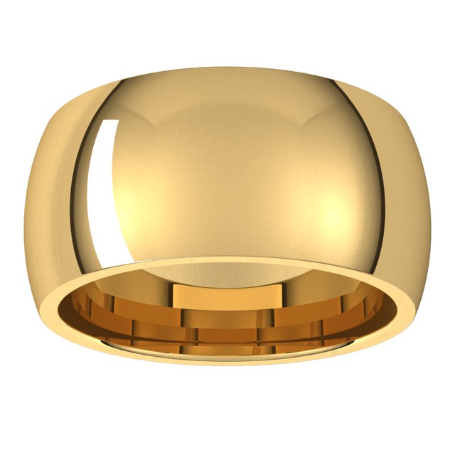 18K Yellow Or White Or Rose Gold Standard Weight Comfort Fit Half Round Band