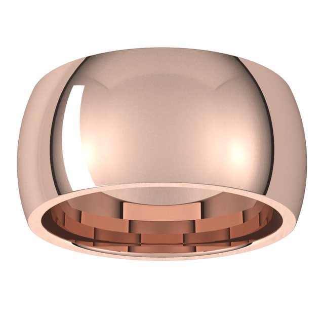 10K Yellow Or White Or Rose Gold Standard Weight Comfort Fit Half Round Band
