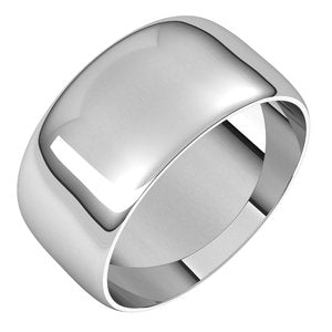 18K Yellow Or White Or Rose Gold Ultra-Lightweight Half Round Band