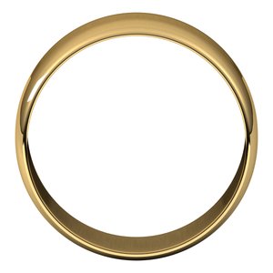 18K Yellow Or White Or Rose Gold Ultra-Lightweight Half Round Band