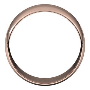 18K Yellow Or White Or Rose Gold Ultra-Lightweight Half Round Band