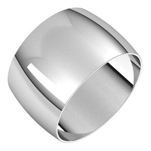 18K Yellow Or White Or Rose Gold Ultra-Lightweight Half Round Band