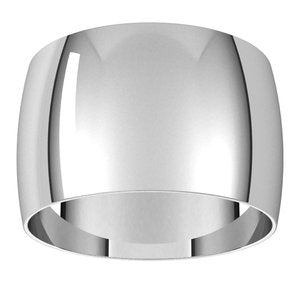 18K Yellow Or White Or Rose Gold Ultra-Lightweight Half Round Band