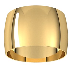 18K Yellow Or White Or Rose Gold Ultra-Lightweight Half Round Band