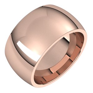 18K Yellow Or White Or Rose Gold Comfort-Fit Half Round Band