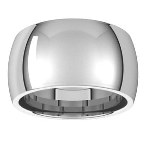 14K White Gold Or Sterling Silver Comfort-Fit Half Round Band