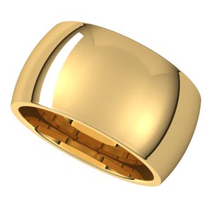 18K Yellow Or White Or Rose Gold Comfort-Fit Half Round Band