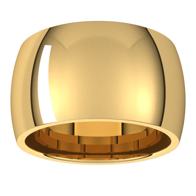 22K Yellow Or White Or Rose Gold Or Sterling Silver Standard Weight Comfort-Fit Half Round Band