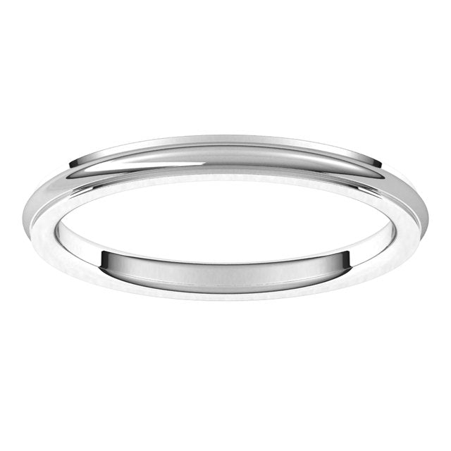 14K Yellow Or White Or Rose Gold Or Sterling Silver Or Platinum Or Palladium Standard Stepped-Edge Comfort-Fit Half Round Band