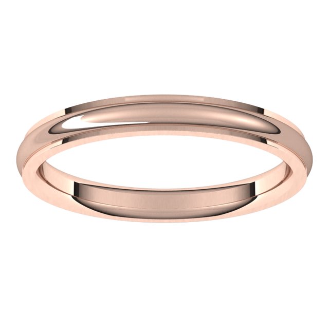 10K Yellow Or White Or Rose Gold Standard Stepped-Edge Comfort-Fit Half Round Band