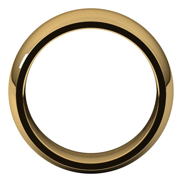 18K Yellow Or White Or Rose Gold Standard Weight Comfort Fit Half Round Band