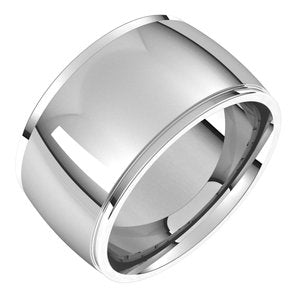 14K Yellow Or White Or Rose Gold Or Stering Silver Stepped-Edge Comfort-Fit Half Round Band