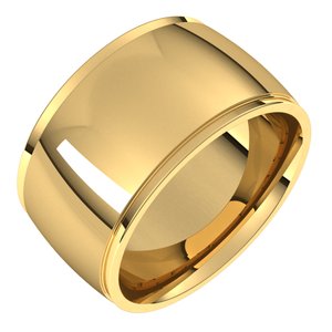14K Yellow Or White Or Rose Gold Or Stering Silver Stepped-Edge Comfort-Fit Half Round Band