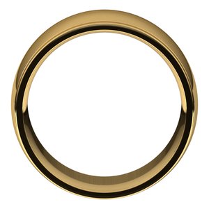 18K Yellow Or White Or Rose Gold Stepped-Edge Comfort-Fit Half Round Band
