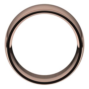 18K Yellow Or White Or Rose Gold Stepped-Edge Comfort-Fit Half Round Band