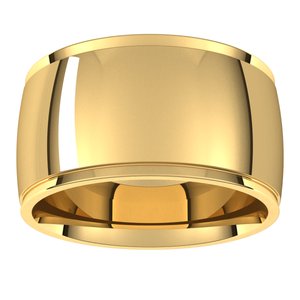 18K Yellow Or White Or Rose Gold Stepped-Edge Comfort-Fit Half Round Band