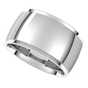 10K Yellow Or White Or Rose Gold Stepped-Edge Comfort-Fit Half Round Band