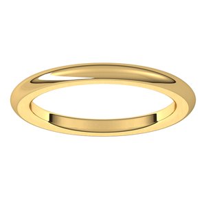 14K Yellow Gold 2 Mm Comfort-Fit Heavyweight Half Round Comfort Fit Heavy Band Size 6