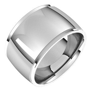 14K Yellow Or White Or Rose Gold Or Stering Silver Stepped-Edge Comfort-Fit Half Round Band