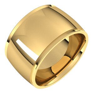 10K Yellow Or White Or Rose Gold Stepped-Edge Comfort-Fit Half Round Band