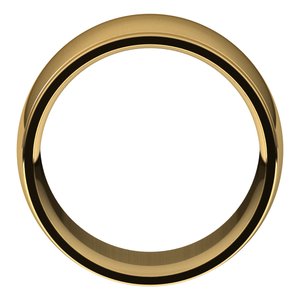 18K Yellow Or White Or Rose Gold Stepped-Edge Comfort-Fit Half Round Band