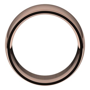 18K Yellow Or White Or Rose Gold Stepped-Edge Comfort-Fit Half Round Band