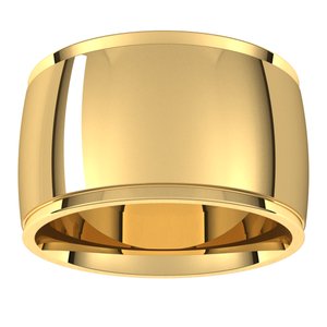 18K Yellow Or White Or Rose Gold Stepped-Edge Comfort-Fit Half Round Band