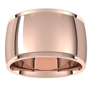18K Yellow Or White Or Rose Gold Stepped-Edge Comfort-Fit Half Round Band