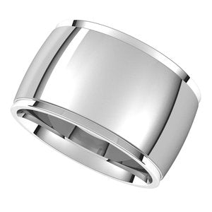 10K Yellow Or White Or Rose Gold Stepped-Edge Comfort-Fit Half Round Band
