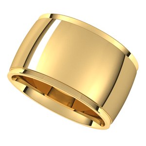 18K Yellow Or White Or Rose Gold Stepped-Edge Comfort-Fit Half Round Band