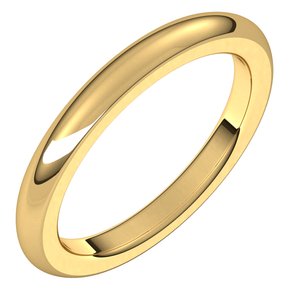 14K Yellow Gold 2.5 Mm Comfort-Fit Heavyweight Half Round Comfort Fit Heavy Band Size 7.5